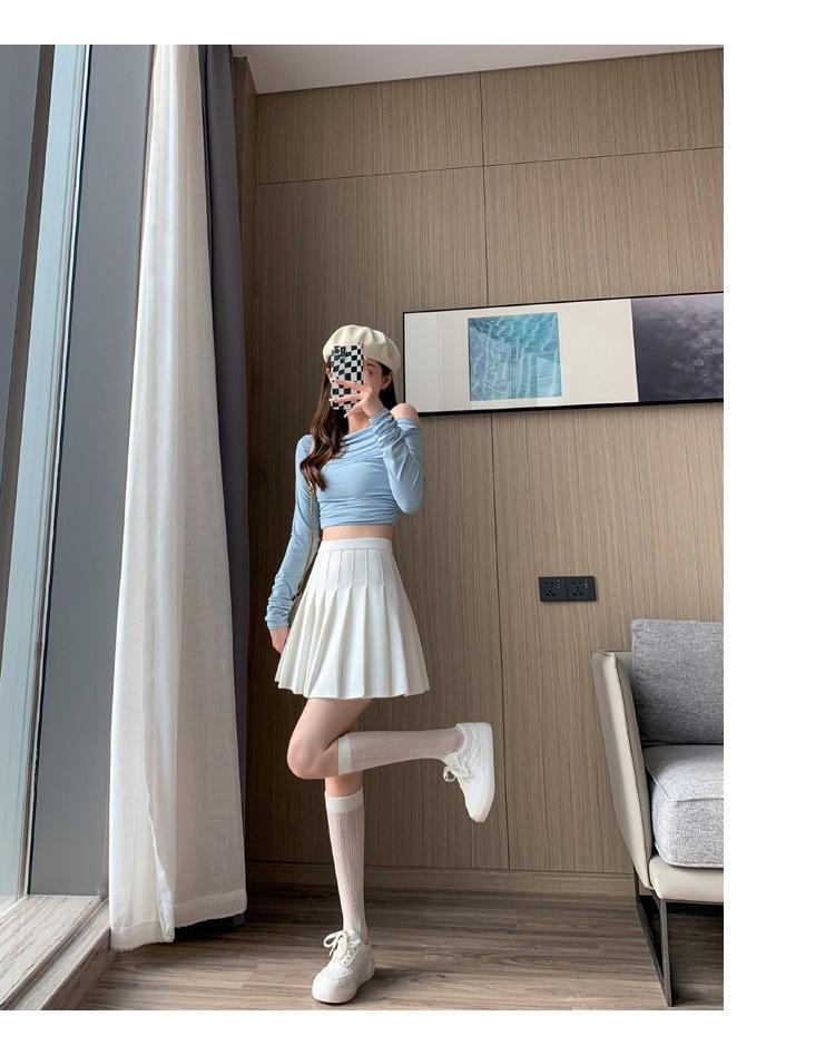 Fustă Midi Plisată Nouă pentru Femei: Subțiere, Talie înaltă, Respirabil, Talie elastică, cu buzunare.