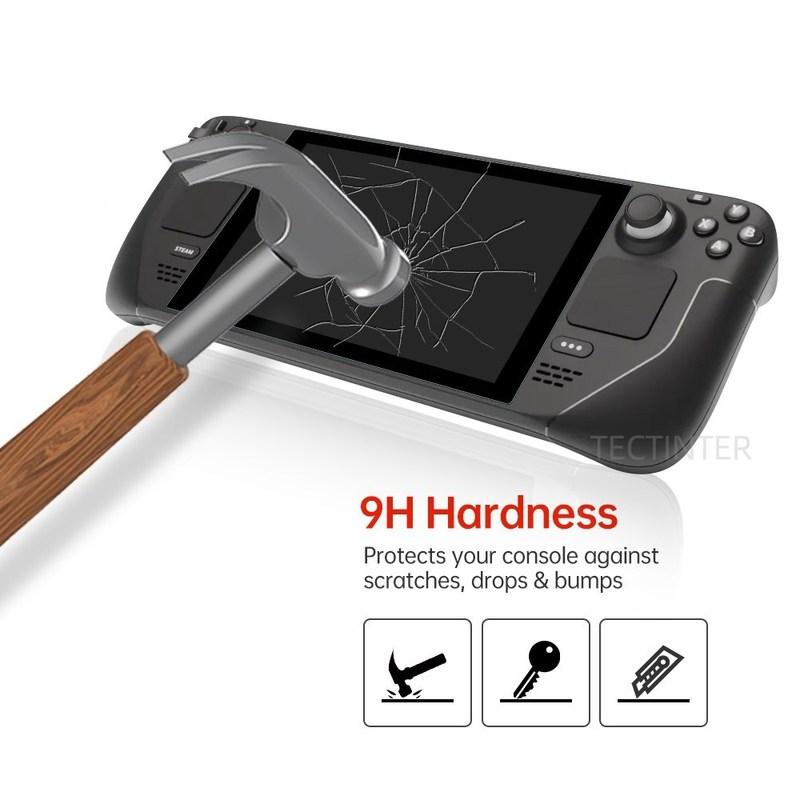 2 Packs Tempered Glass for Valve Steam Deck Console 9H Screen Protector Anti-Scratch Guard Film for Steam Deck Accessories