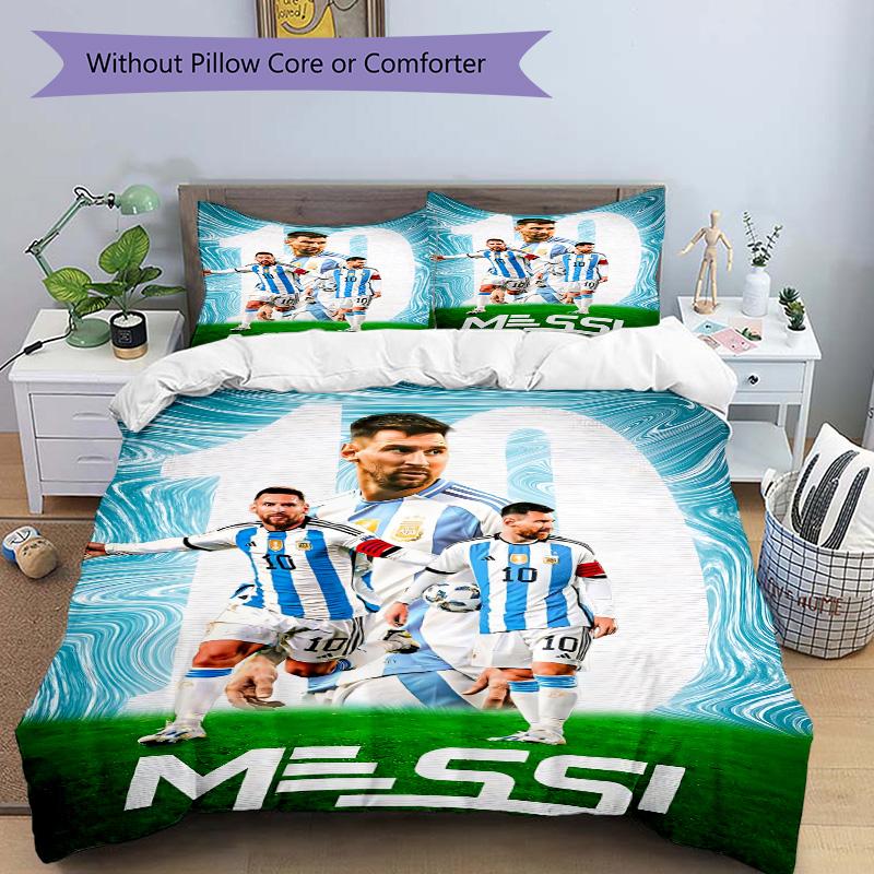 Messi'S Argentina Celebration Print 3Pcs Bedding Setduvet Cover With 2 Bedropillowcase Home Birthday Gift