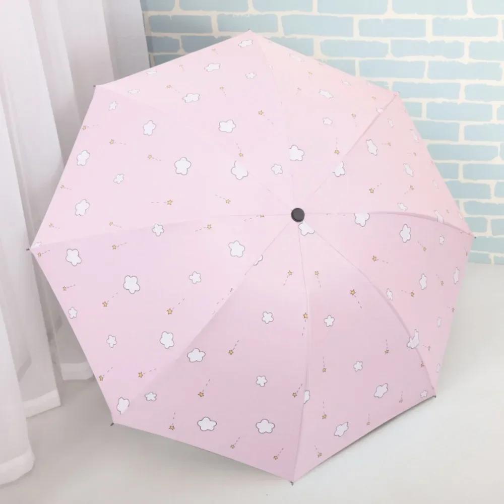 

Зонт от солнца с ультрафиолетовой защитой, портативный, ветроустойчивый, маленький карманный зонт от дождя, утолщенный черный клей, мини-зонт от солнца для улицы metal-fiber composite&8K