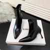 Sexy Pointed Punk Style Thin High Heels Women Ankle Boots Sexy Patent Leather Shoes Fashion Zipper Banquet Party Pumps