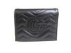 Authentic GUCCI GG Marmont Black Leather Bifold Wallet Compact Wallet #a451  Refurbished