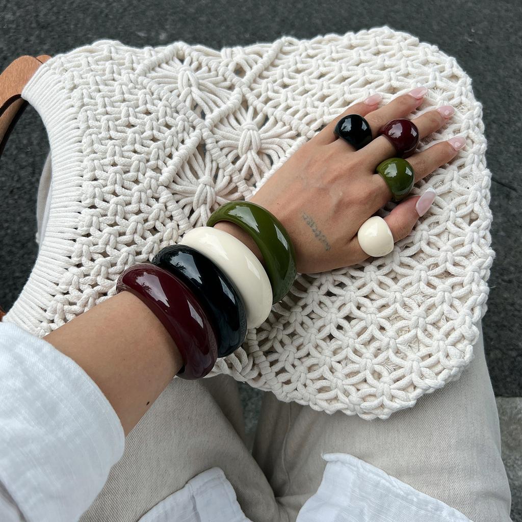 Wind Does Not Fade Arc Resin Bracelet Bracelet Design Acrylic Glossy Ring