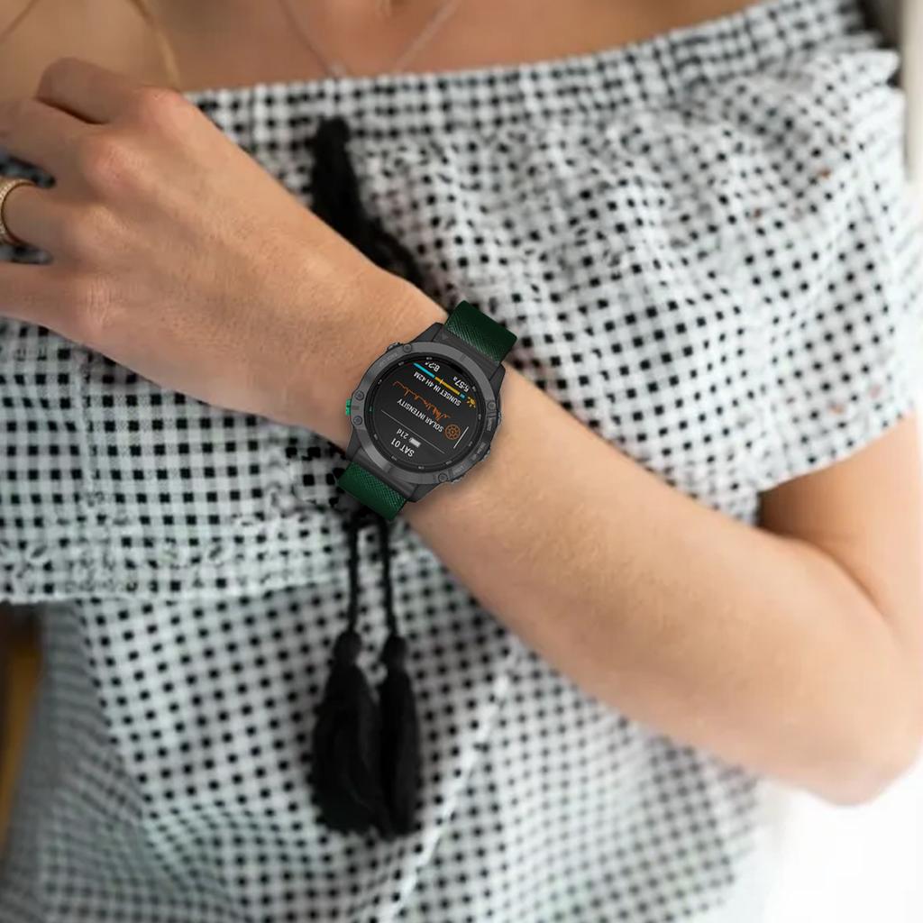For Garmin Fenix 7 Pro/7/6/5 Leather Wrist Band Adjustable Watch Strap with Metal Pin Buckle