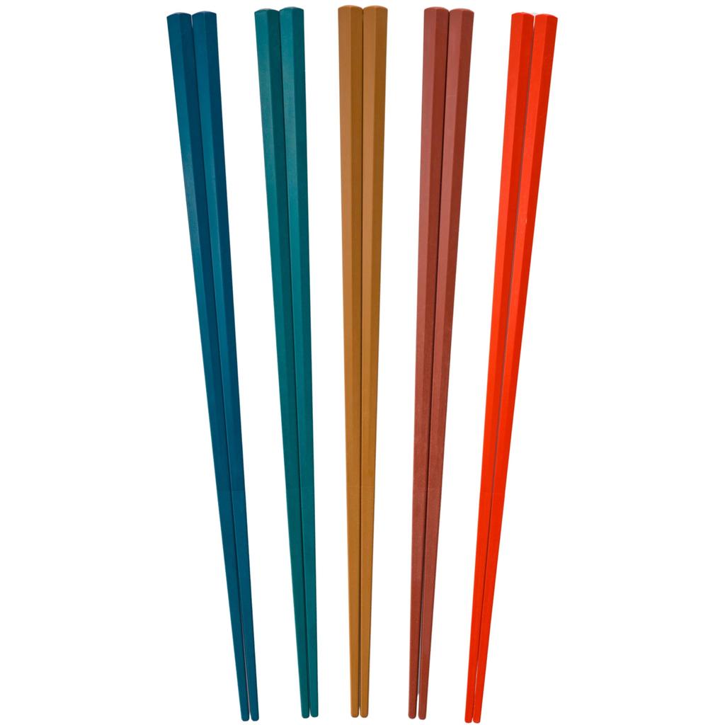 FlaColle Chopsticks for Long Stylish 23cm Hexagonal Chopstick Made in Japan Dishwasher for Family and Commercial Use [Heat-Resistant (220°C) Use] Set,