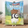 Bare Bears Adventure Flannel Blanket Super Soft Warm Cozy Blanket For Sofa Bed Office Travel Allseason Home Decor Gift