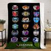 Japanese J-League Football Club Logos Printed Flannel Blanket for Bedroom, Living Room, Sofa, and Nap