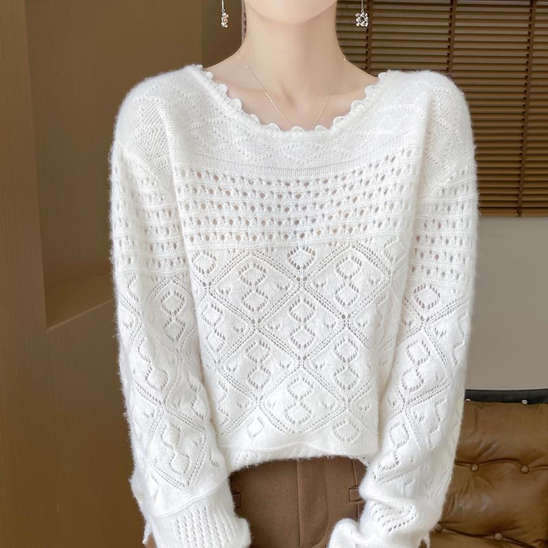 

Женский кашемировый свитер Qinghe кашемир 30% кашемир 70% шерсть осенне-зимний кашемировый пуловер ручной работы мягкий и теплый XL белый