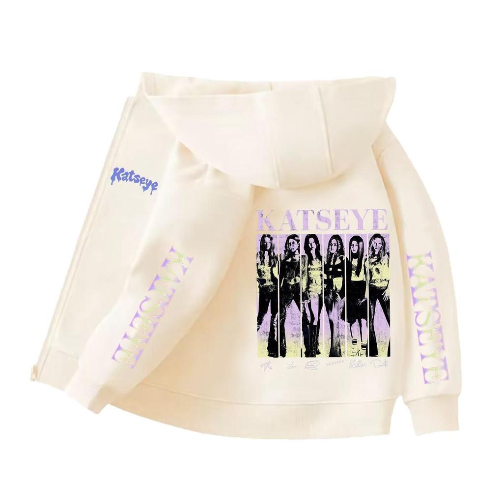 Katseye 2025 Girly Style Zipper Hoodie Cardigan