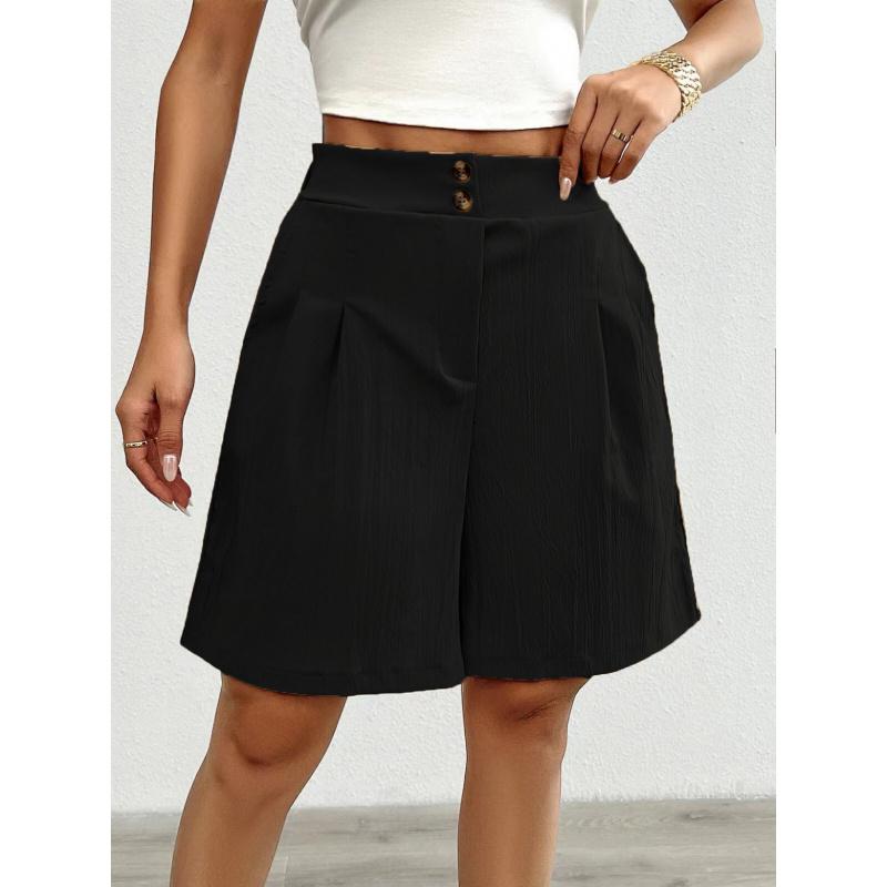 New Summer Loose Pants Wide-Leg Shorts Casual Women High-Waisted Knee - Length Shorts