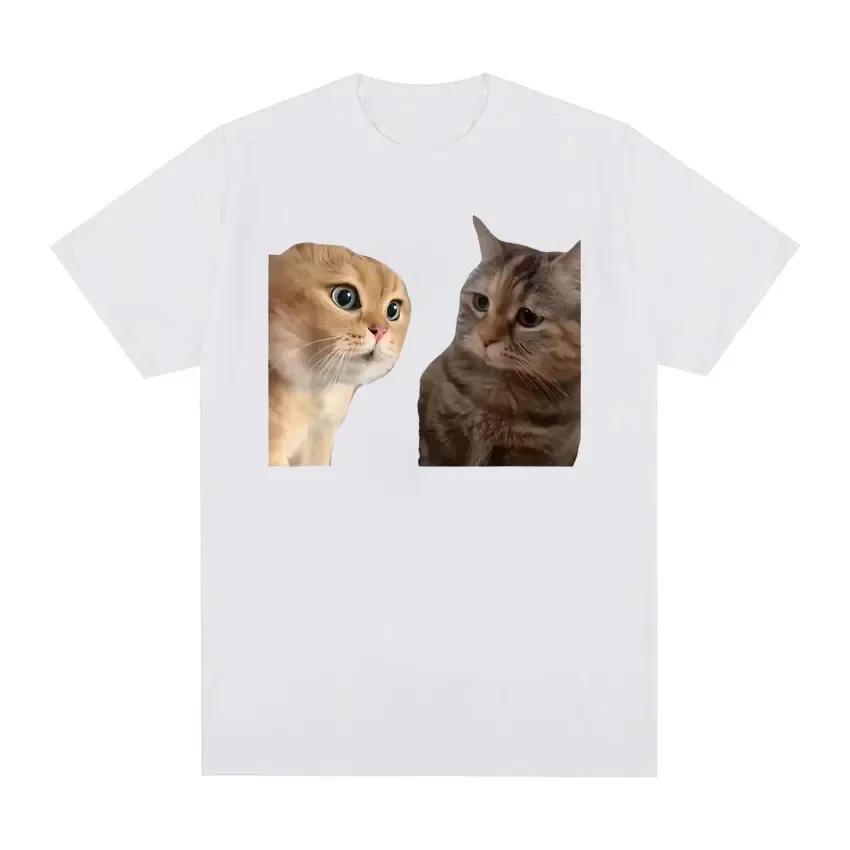 Unisex Funny Cute Cats Talking Meme Graphic T-shirts Women Fashion Short Sleeve T Shirt Casual Oversized T-shirt Women Clothing