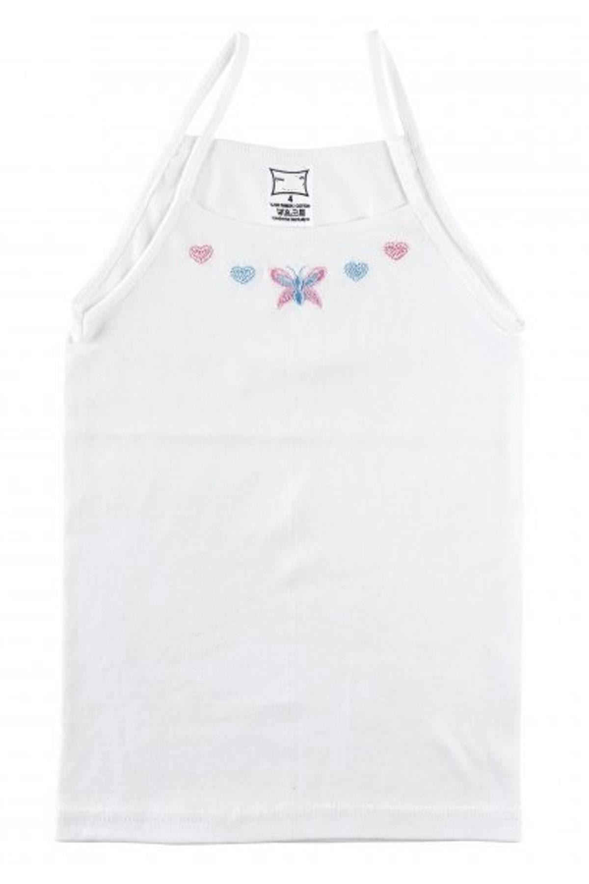 

Girl s Rope-Strap Embroidered Undershirt 3-Pack 1-2 yaş білий