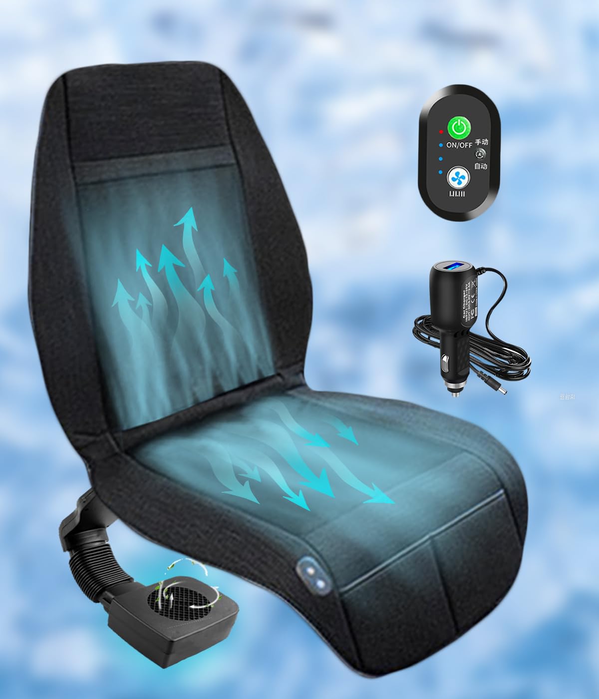 

Літнє Зовнішнє Охолоджувальне Сидіння для Автомобіля Сітка Зовнішнє Авто Низький 3 Потоки Повітря Зручне Підтримує Спину та Сідниці 1 Інструкція Японською Мовою Включена [2025 чорний