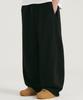 Osillos D20 One-Pleat Wide Loose Fit Sweatpants_Black