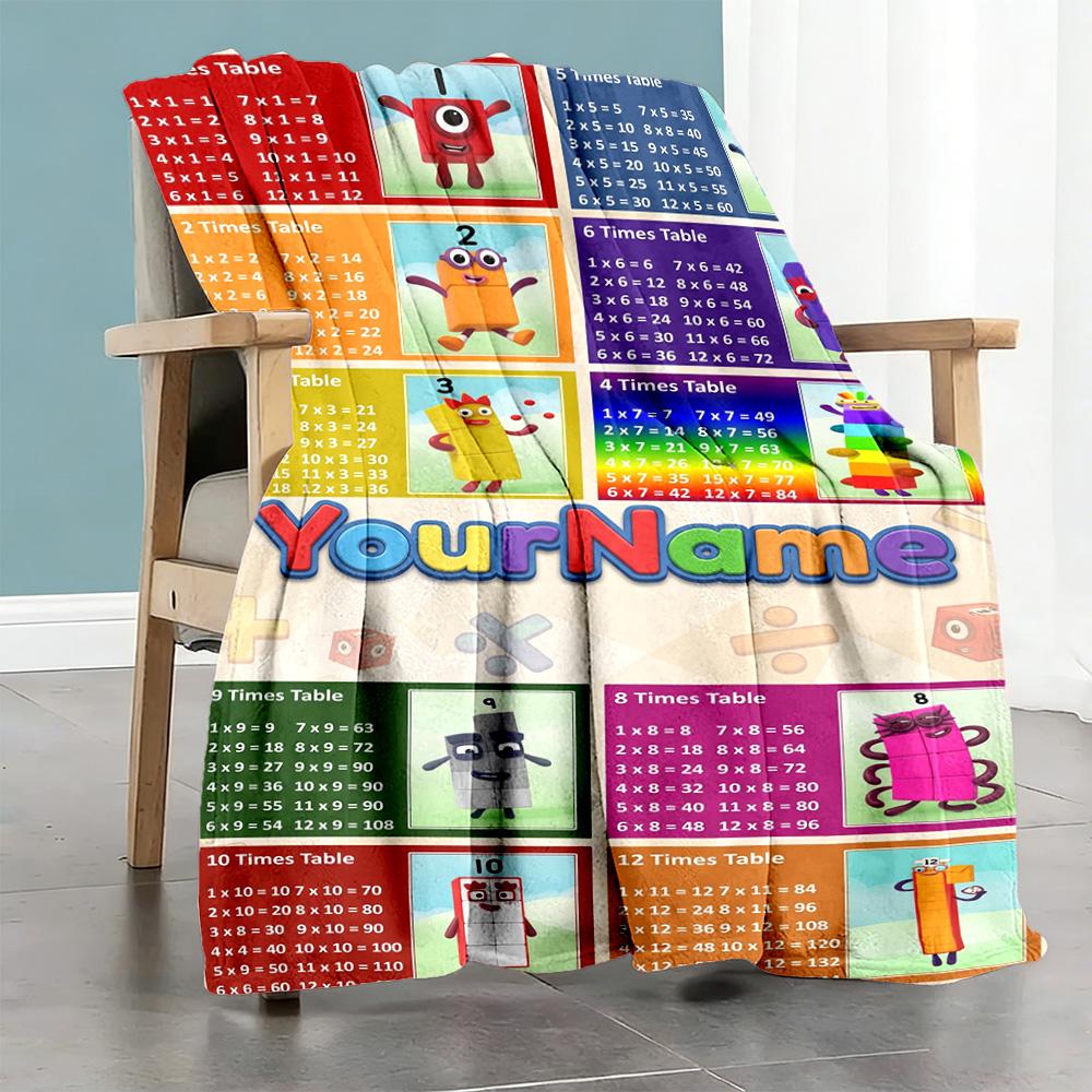 Numberblocks Customize Text Blanket Throw Personalized Blanket Comfortable Perfect for Office Chair Living Room Bedding Couch for All Occasions