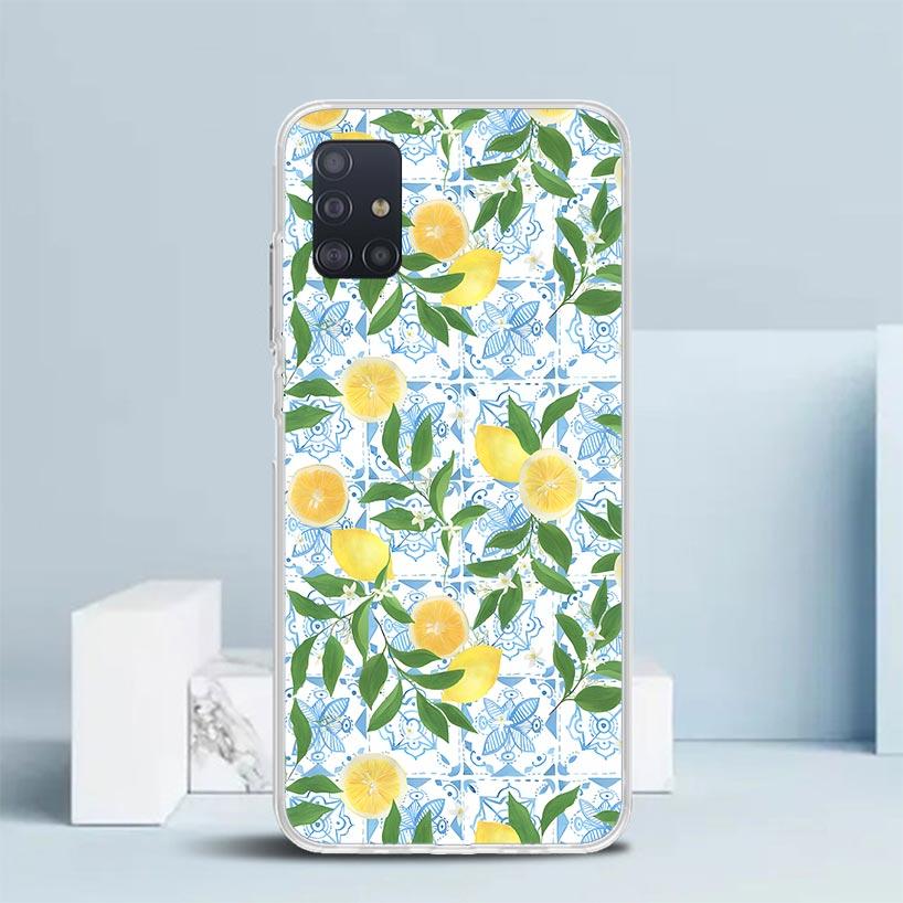 Summer Fruits Lemon Soft Cover for Samsung Galaxy A12 A22 A32 A52 A72 A02S Phone Case Note 20 Ultra 10 S10 Plus A51 A71 A50S A20