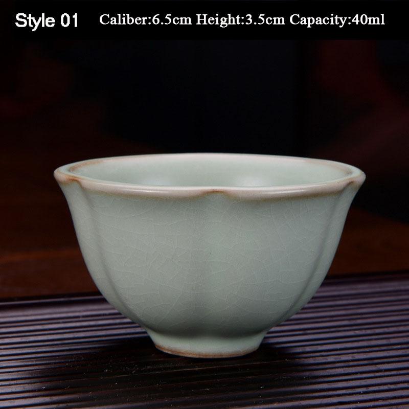 

Бутик Azure Ru Kiln Керамическая чашка Ручная работа Кракле Глазурь Чайная чашка Чайный сервиз Домашняя чайная чаша Samll Мастер-чашка Персональная кружка Чажан Style 1