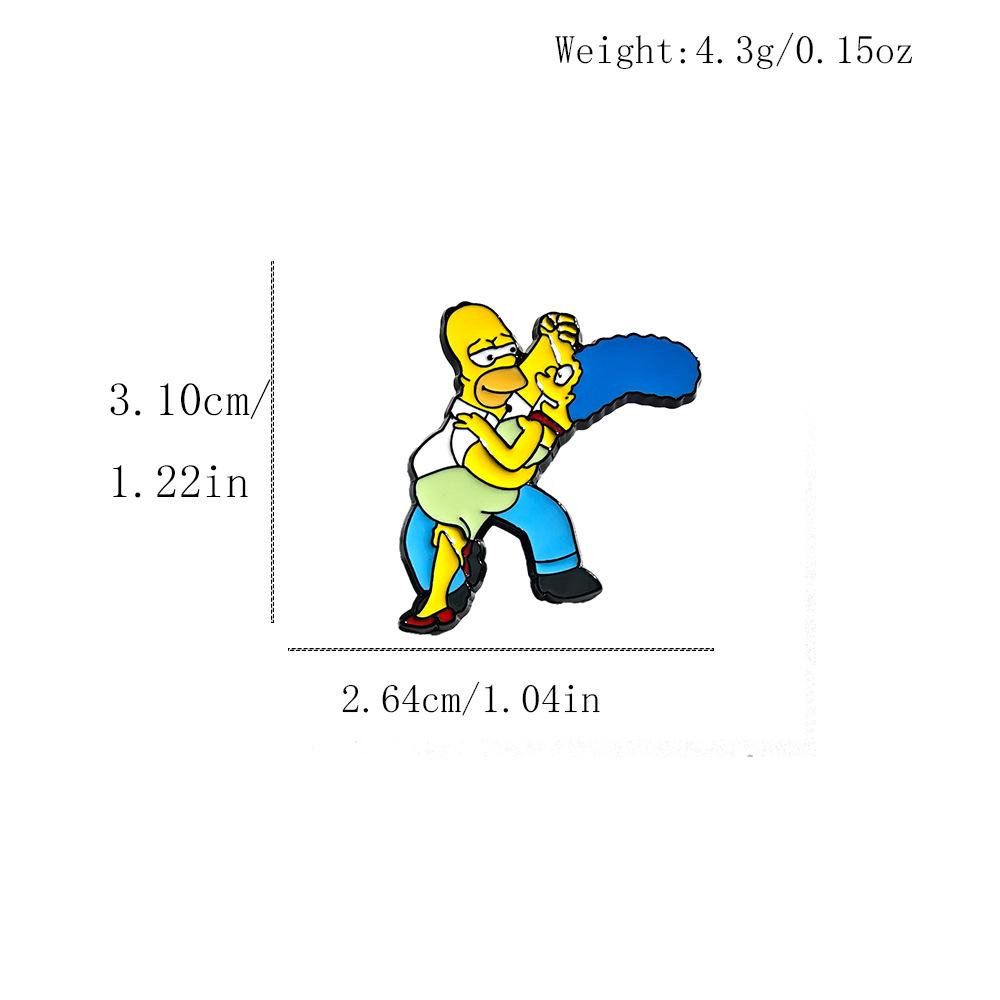 Classic The Simpsons Brooch: Maggie & Homer Cartoon Badge