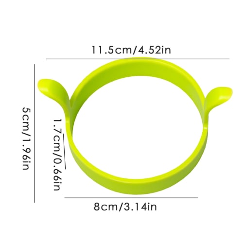 Krujecnt Silicone Egg Mold, Fried Egg Cooker Ring, Reusable Egg Shaper, Round Non-Stick Food-Grade Silicone Griddle Cooking Shaper for Breakfast Sandw