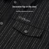 Dancing with Wolves Men's Graphene Striped Wool Blend Jacket