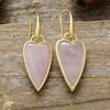 Luxury New Simple and High Quality Natural Stone Heart Crystal Tiger Eye Pendant Earrings Earrings European and American Popular Jewelry