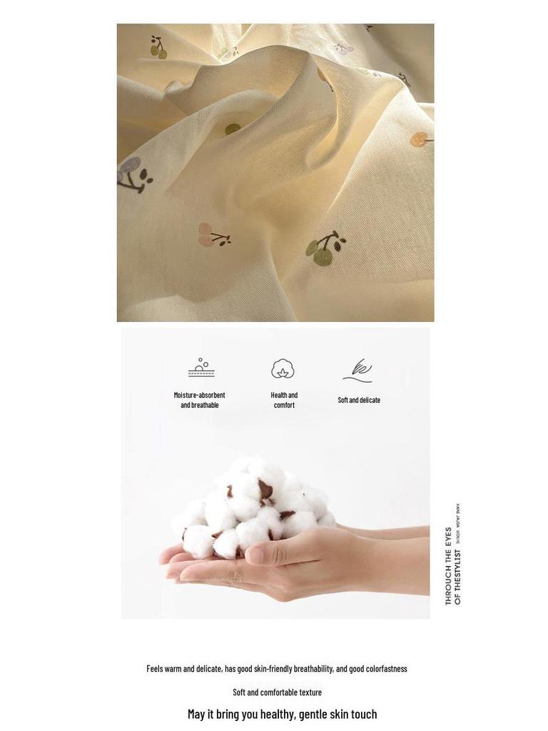 Ins Style 100% Pure Cotton Bedding Set: Duvet Cover and Sheet, Available In Four-Piece or Single Three-Piece Options