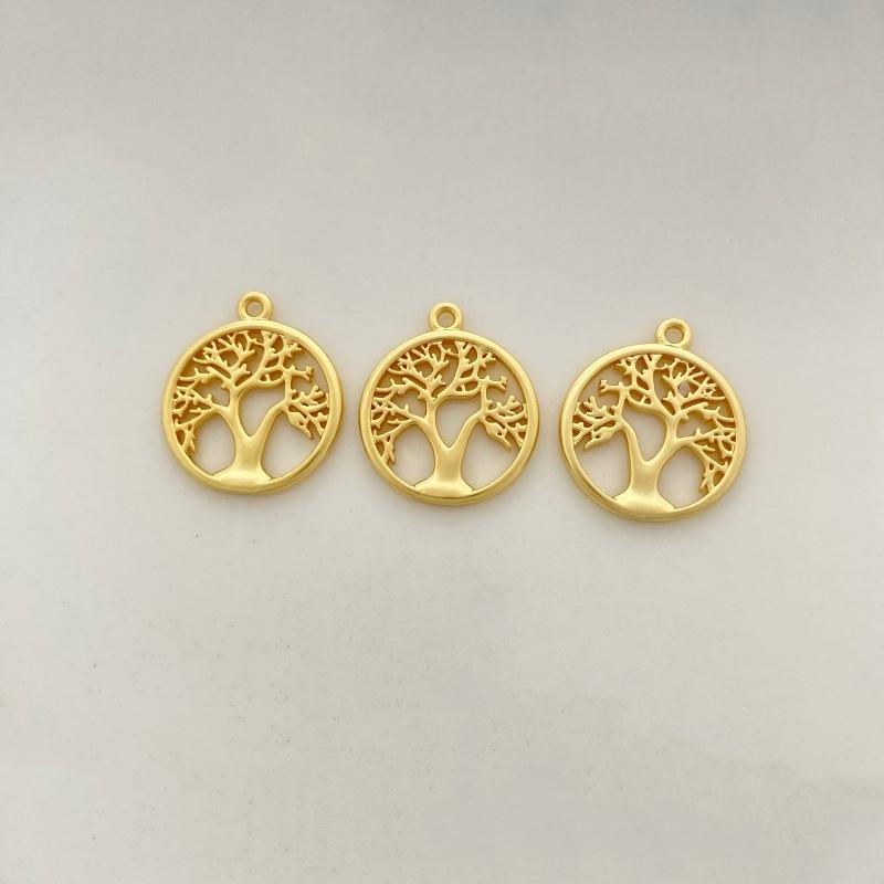 Tree of Life Pendant: 14K Gold-Plated Copper, High Color Retention, Hollow Tree Necklace & Bracelet Charm.