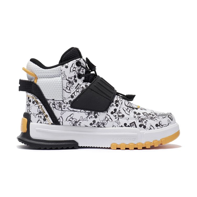 Disney X Li Ning Unrestrained High-Top Laufschuhe Kinder Sneaker Schwarz Weiß YKCR172-15