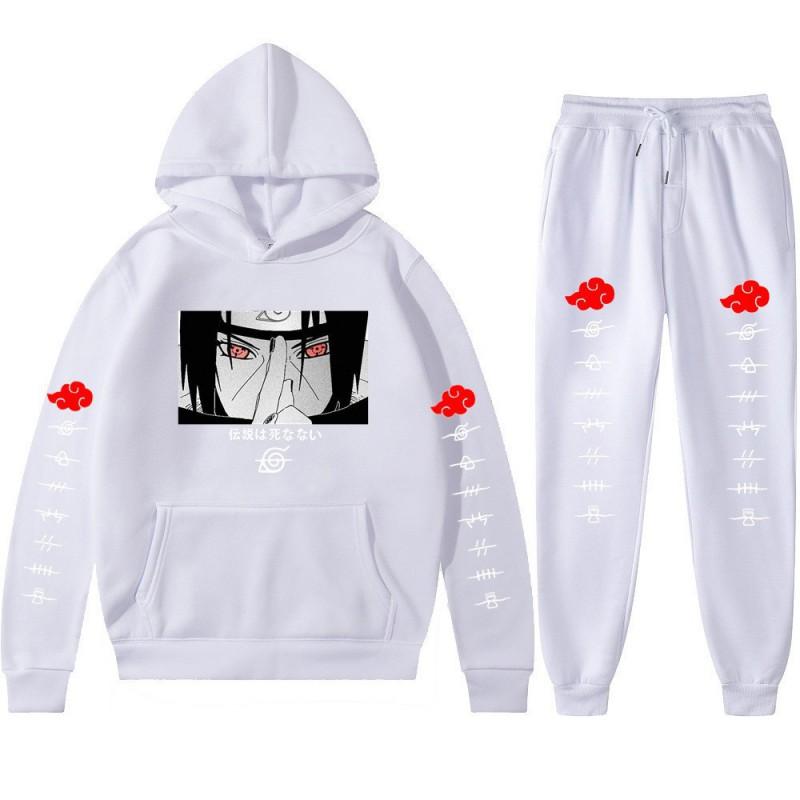Ensemble Hoodie Anime Naruto Hommes Femmes - Impression Uchiha Itachi Sweat à Capuche Décontracté Manches Longues Pantalon