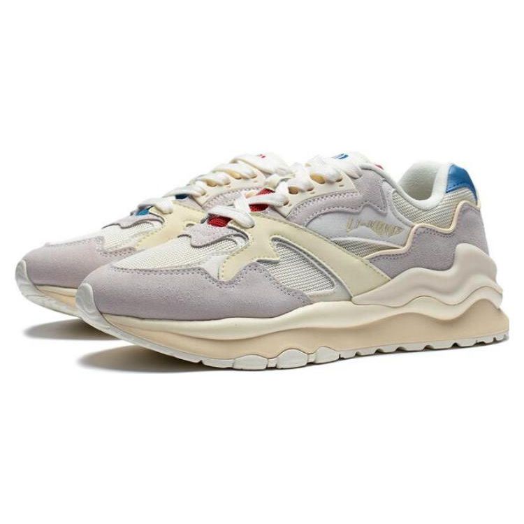 Li Ning 001 Mountain And Sea Comfortable Non-Slip Wear-Resistant Low-Top Casual Shoes Men sneaker Off-White Light-Cream AZGT007-2