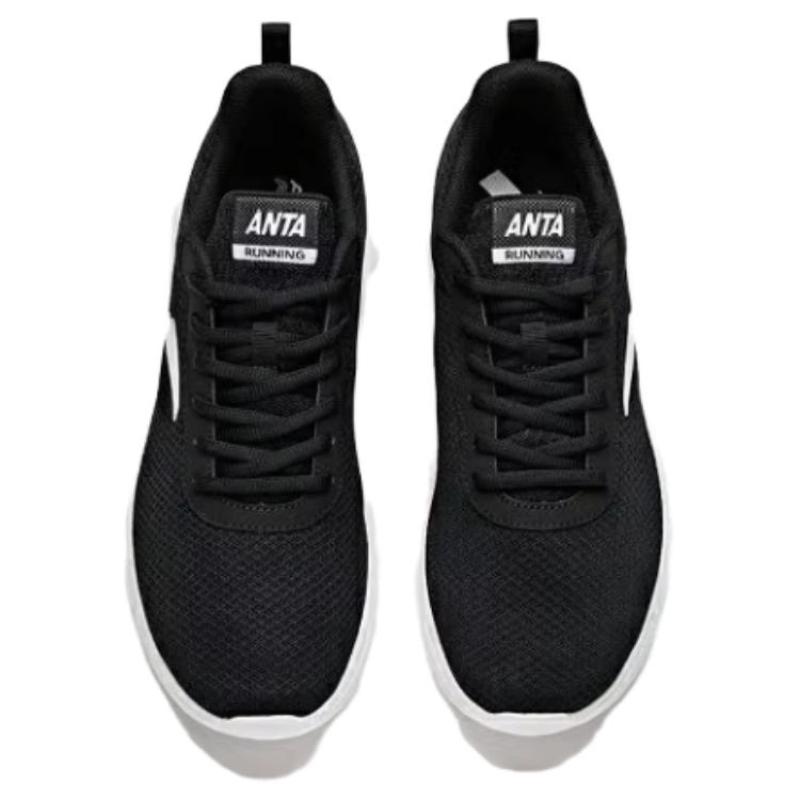 Anta Cushioning, Wear Resistant Low Top Casual Running Shoes Men's Black White Sneakers 912115577-1