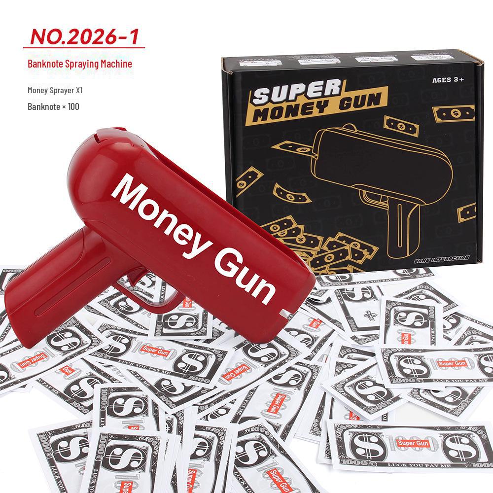 60-Electric Money Spray Gun: Unique Toy Shooting US Dollar Bills