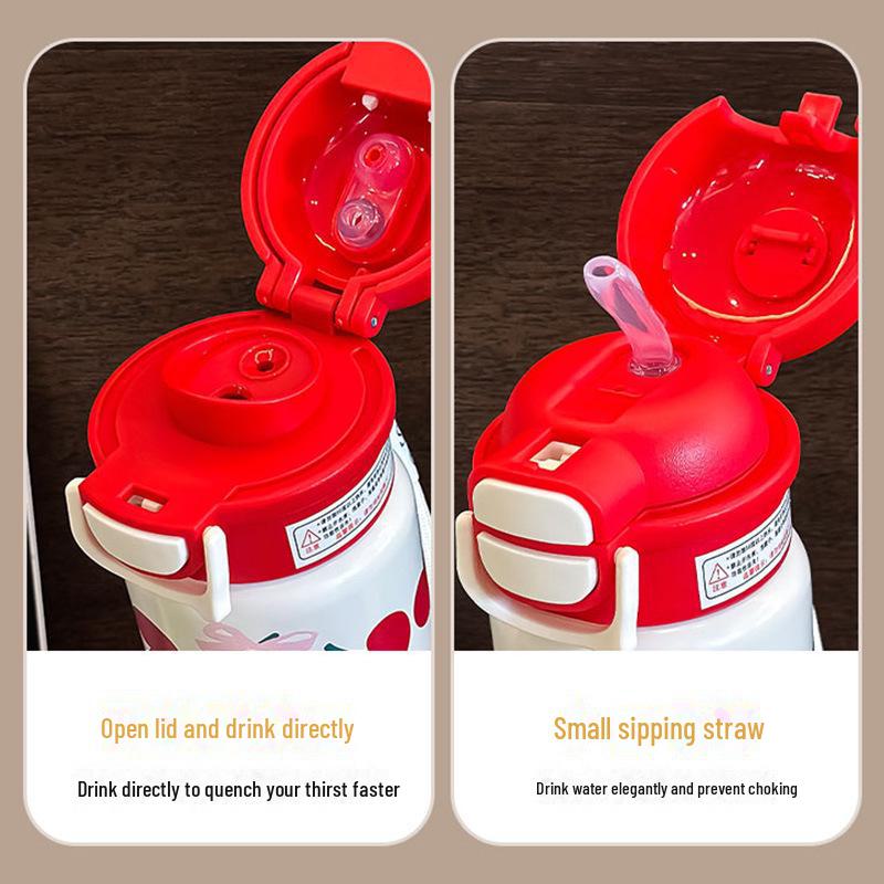 2024 Dual Thermos Straw Cup for Kids - School-Ready & Gender-Neutral