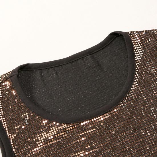 Sommerweste für Herren, metallisch glänzend, Rundhalsausschnitt, ärmellos, schmale Passform, dehnbar, mittlere Länge, Club-Performance, Bühnenshow, Pullover, Tanktop