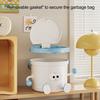 Yousheng Garbage Can Large Capacity with Lid And Handle Trash Can Cute Cartoon Design Trash Can for Home Living