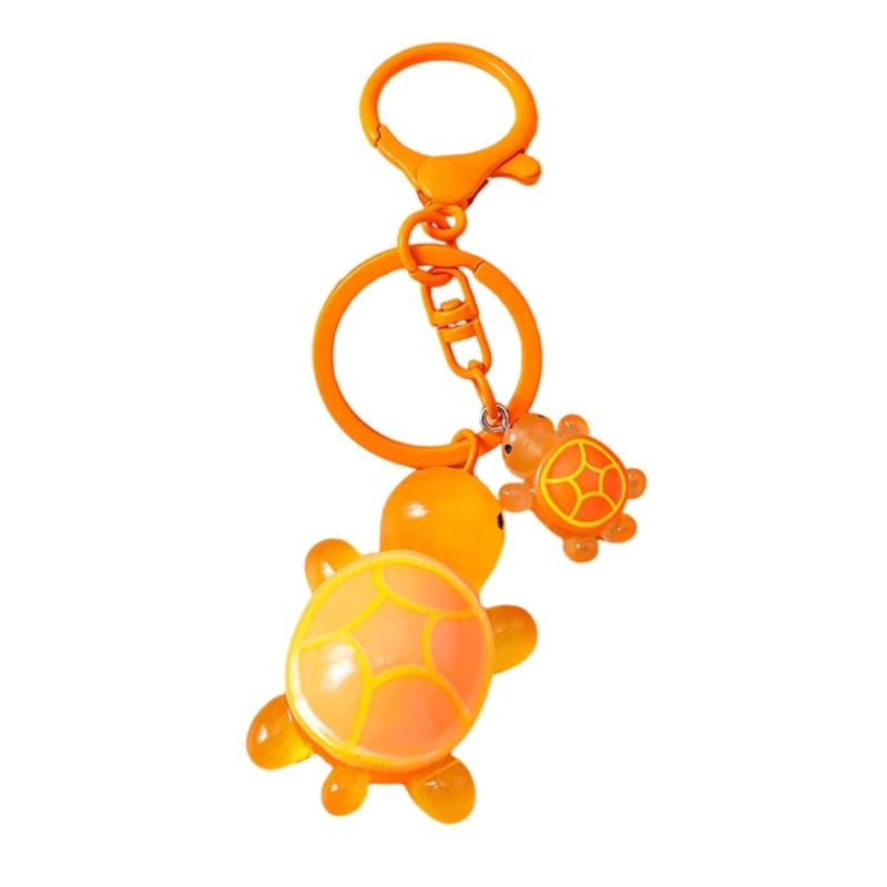 Plastic 3D Turtles Charm Keychain Accessory Fashionable Animal Shape Key Rings Tortoise Bag Decoration for Women
