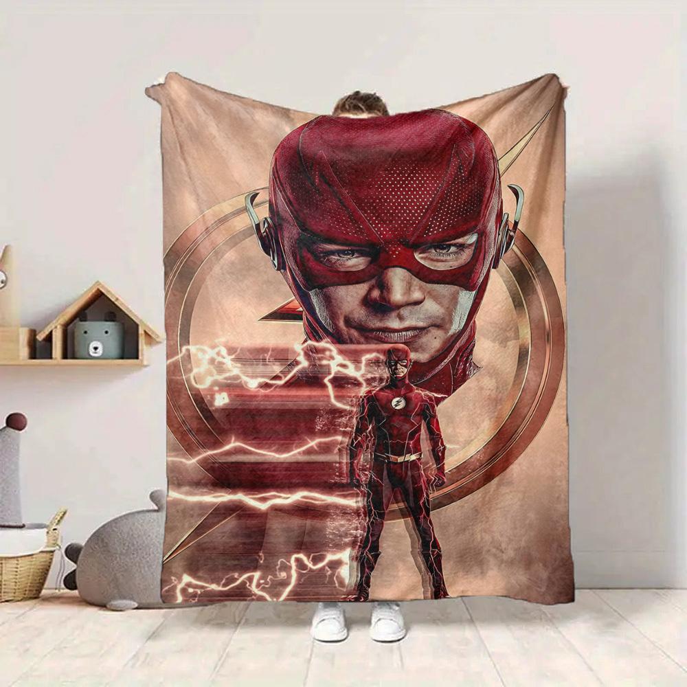 1pc Flash Superhero Blanket Lightweight Flannel Throw For Sofa, Bed, Travel, Livingroom, Office, Couch, Chair, And Bed