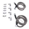 6AN 52in Transmission Fluid Oil Cooler Hose Kit Stainless Steel PTFE Transmission Cooler Lines for Trucks