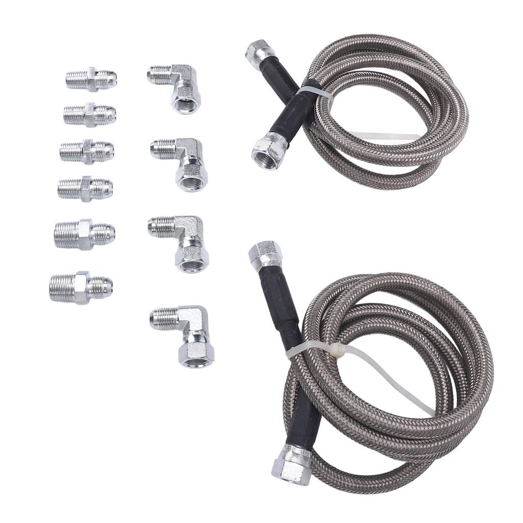 6AN 52in Transmission Fluid Oil Cooler Hose Kit Stainless Steel PTFE Transmission Cooler Lines for Trucks