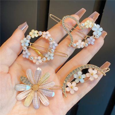 Neue Mode Frau Haarschmuck Dreieck Haarspange Nadel Metall Geometrische Legierung Mond Kreis Haarklammer Haarspange Mädchen Kopfschmuck