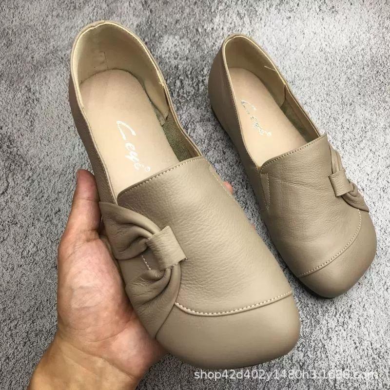 Trendy Casual Single Shoes 2025 Spring New Soft Sole Anti Slip Design Feeling Flat Bottomed Women's Single Shoes Zapatos Mujer