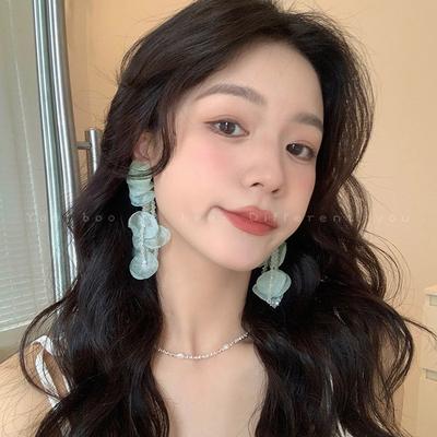 Women's Long Vacation Style Floral Tassel Earrings
