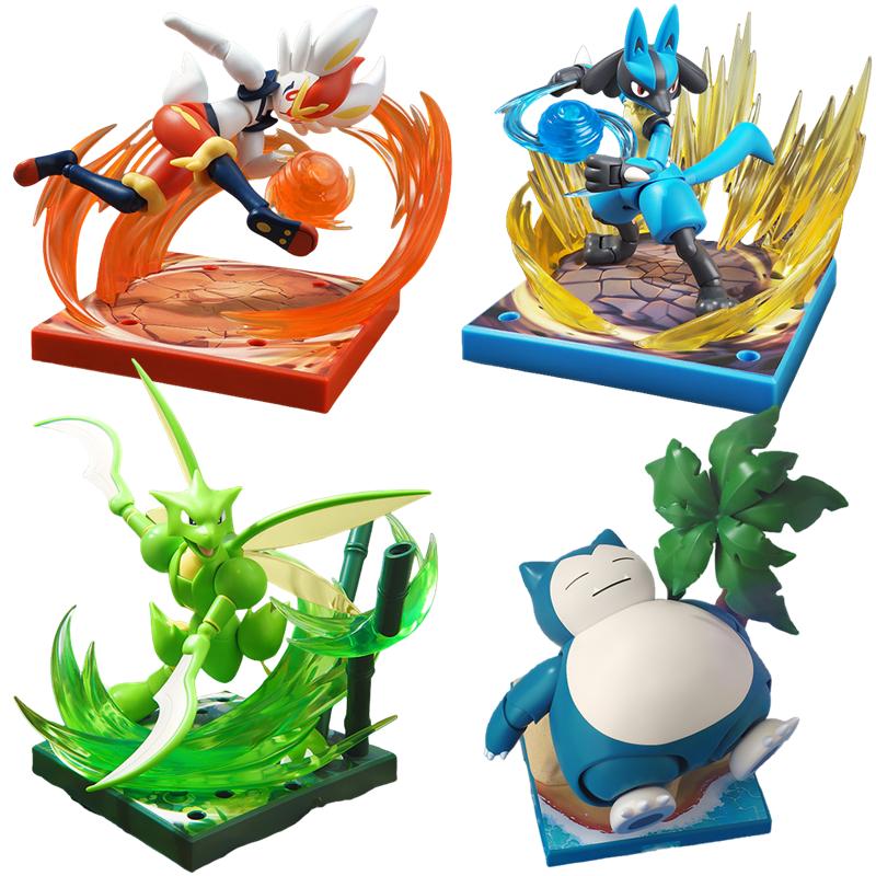 Charizard Meowscarada Snorlax Scyther Cinderace Lucario Ceruledge Greninja  Action Figure Assembly Toys Gifts