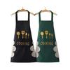 Knife Fork Pattern Waterproof Apron,Household Restaurant Kitchen Apron,Oil Resistant Hand Erasable,Fashionable Workwear Aprons