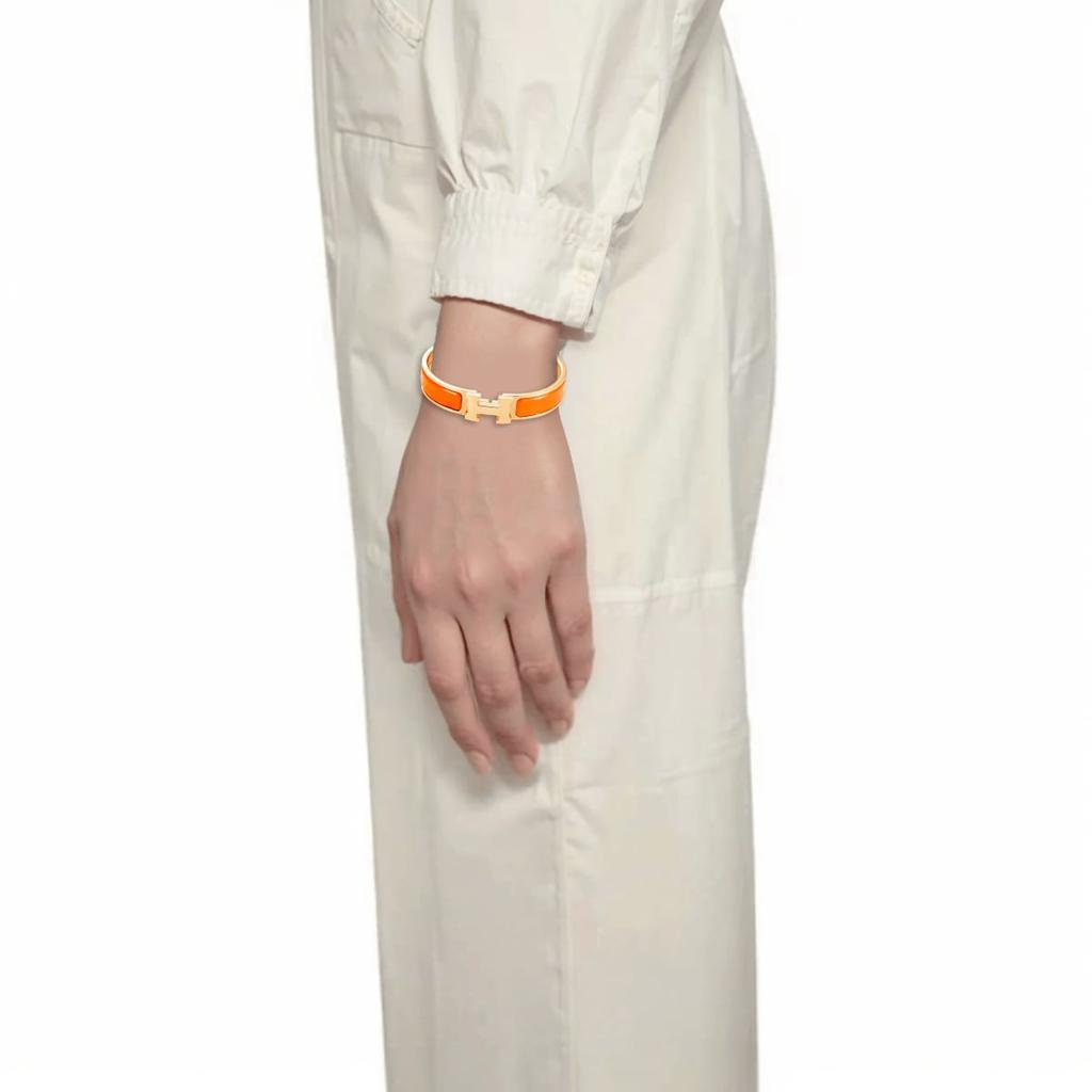 Hermes Clic H Bangles Unisex Orange Gold H700001F8APM