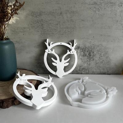 Świąteczny Łoś Wisząca Ozdoba Forma Wkładka Jeleń Formy Silikonowe Świecznik Tealight Forma Gipsowa Koło Łoś Forma Gipsowa