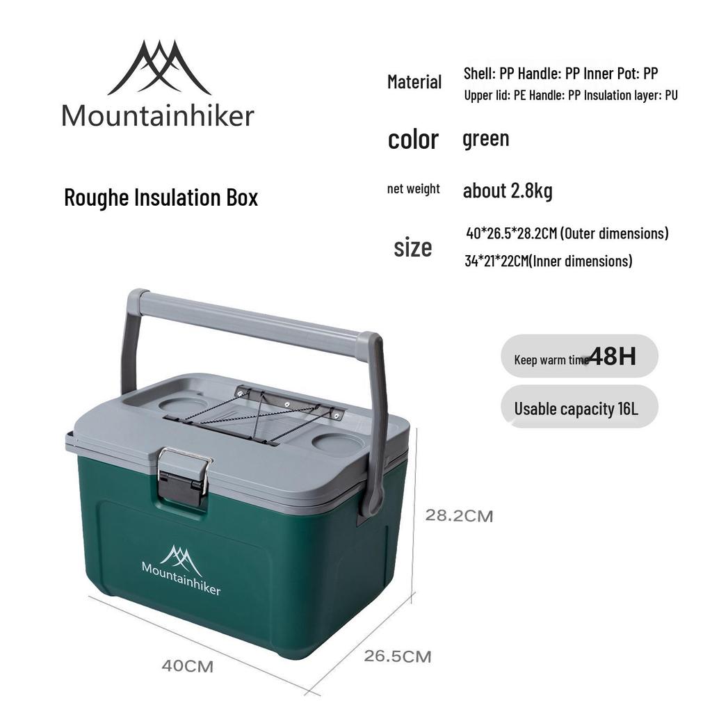 Bärbar isolerad campingkyl och kylbox