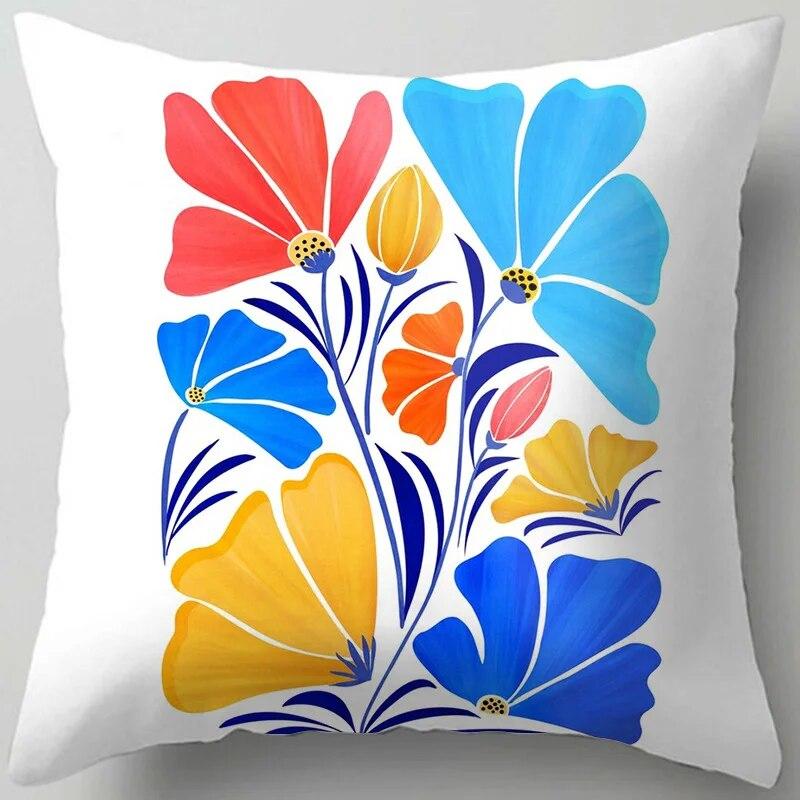 45*45CM Plant Flower Pillow Cover Living Room Sofa Office Seat Waist Cushion   Home Decoration Creative Ornament