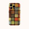 Color Block Mosaic Retro Mod Phone Case for IPhone 17AIR 16E 16 15 14 13 12 11 17 Pro Max Plus Double-layer Back Cover