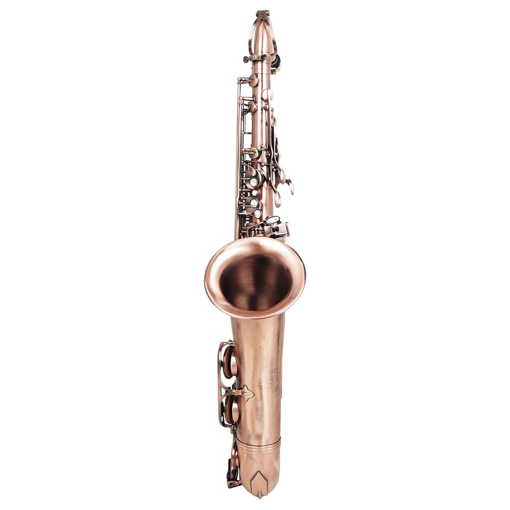 SLADE Tenor Saxophone Bb Red Brass Engraving White Shell Sax Professional Tenor Saxophone Woodwind Instrumental Set Band Bag